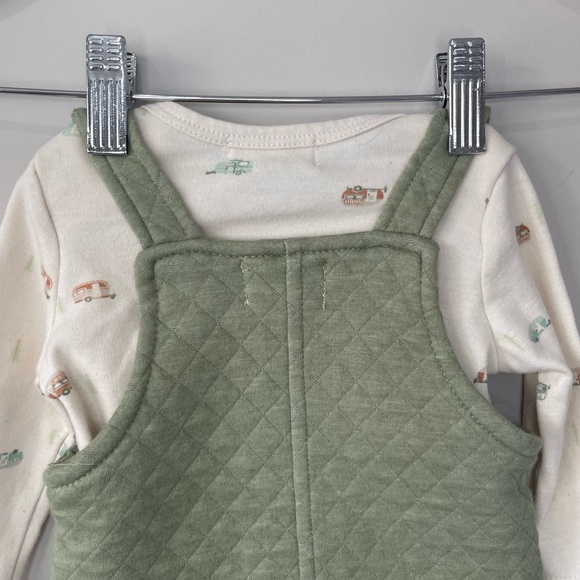 Rabbit + Bear by Emily and Oliver organic cotton overall set size 6-9 month - Picture 5 of 10